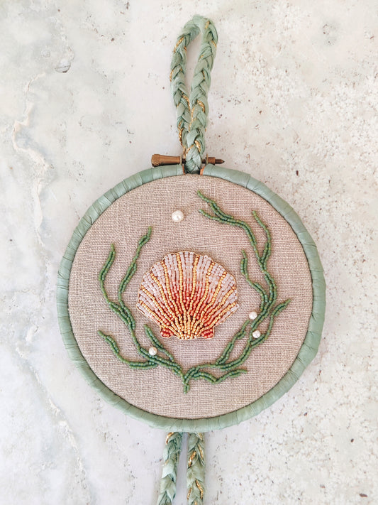 Shell Bead Embroidered Artwork