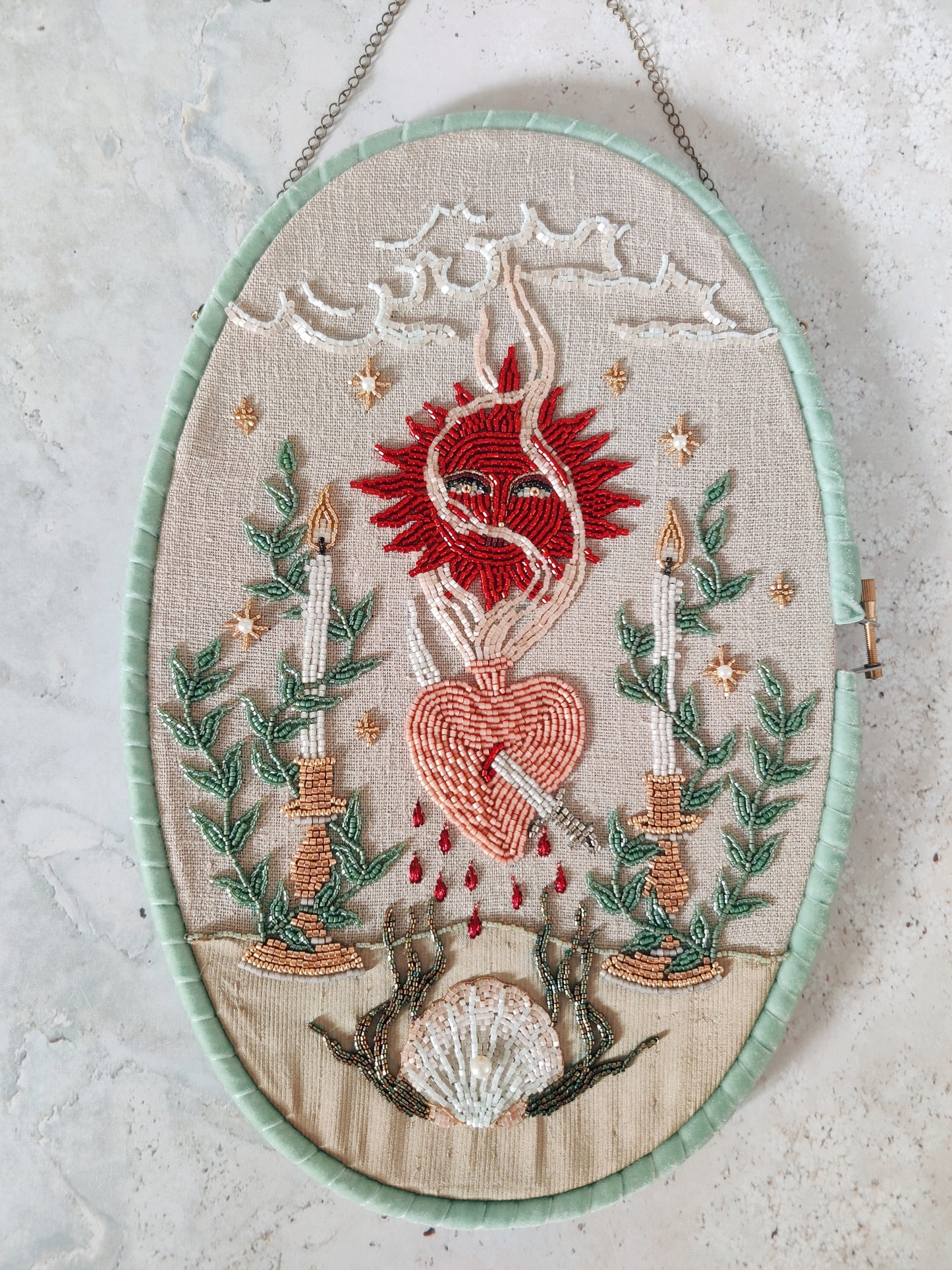 The Ceremony Bead Embroidered Artwork