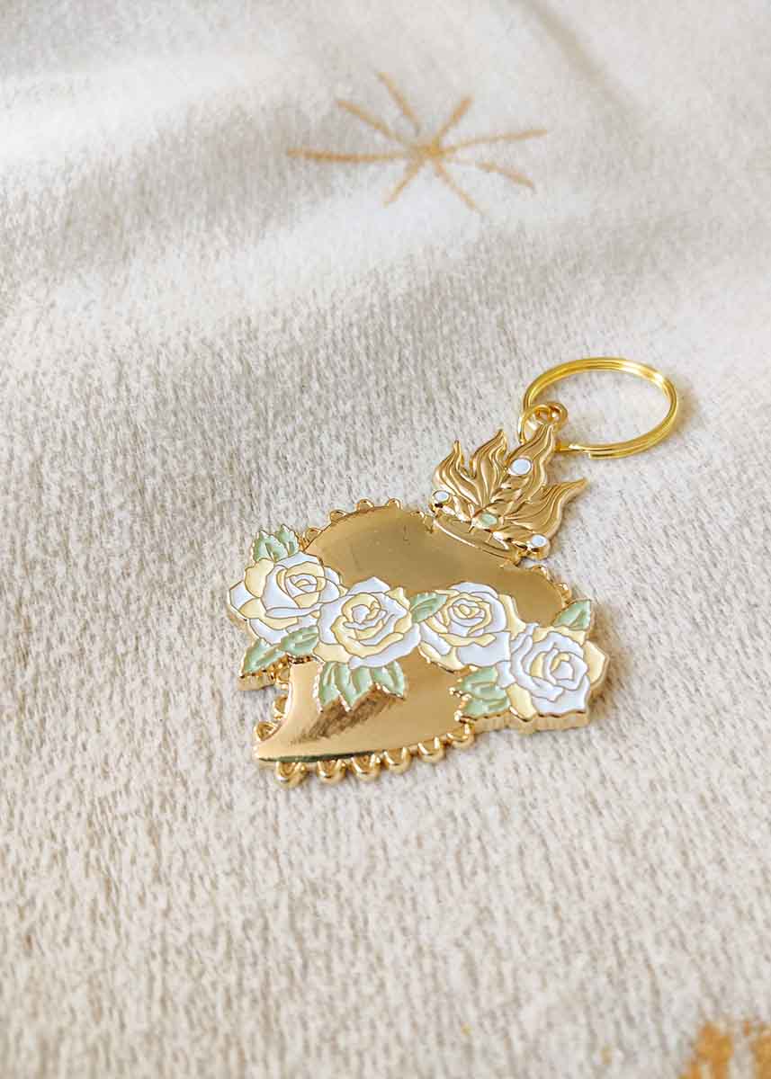 Sacred Heart Enamel Keychain