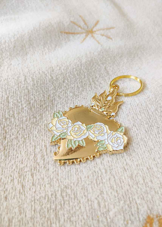 Sacred Heart Enamel Keychain