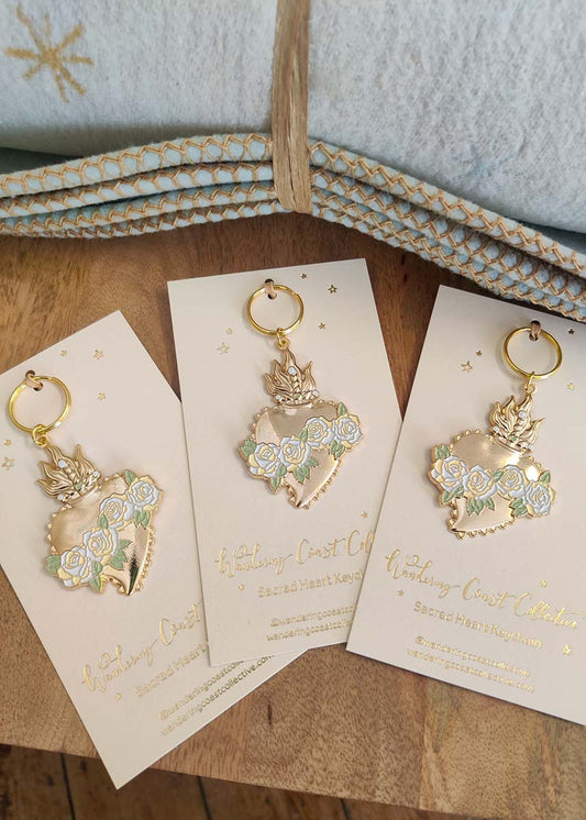 Sacred Heart Enamel Keychain 2