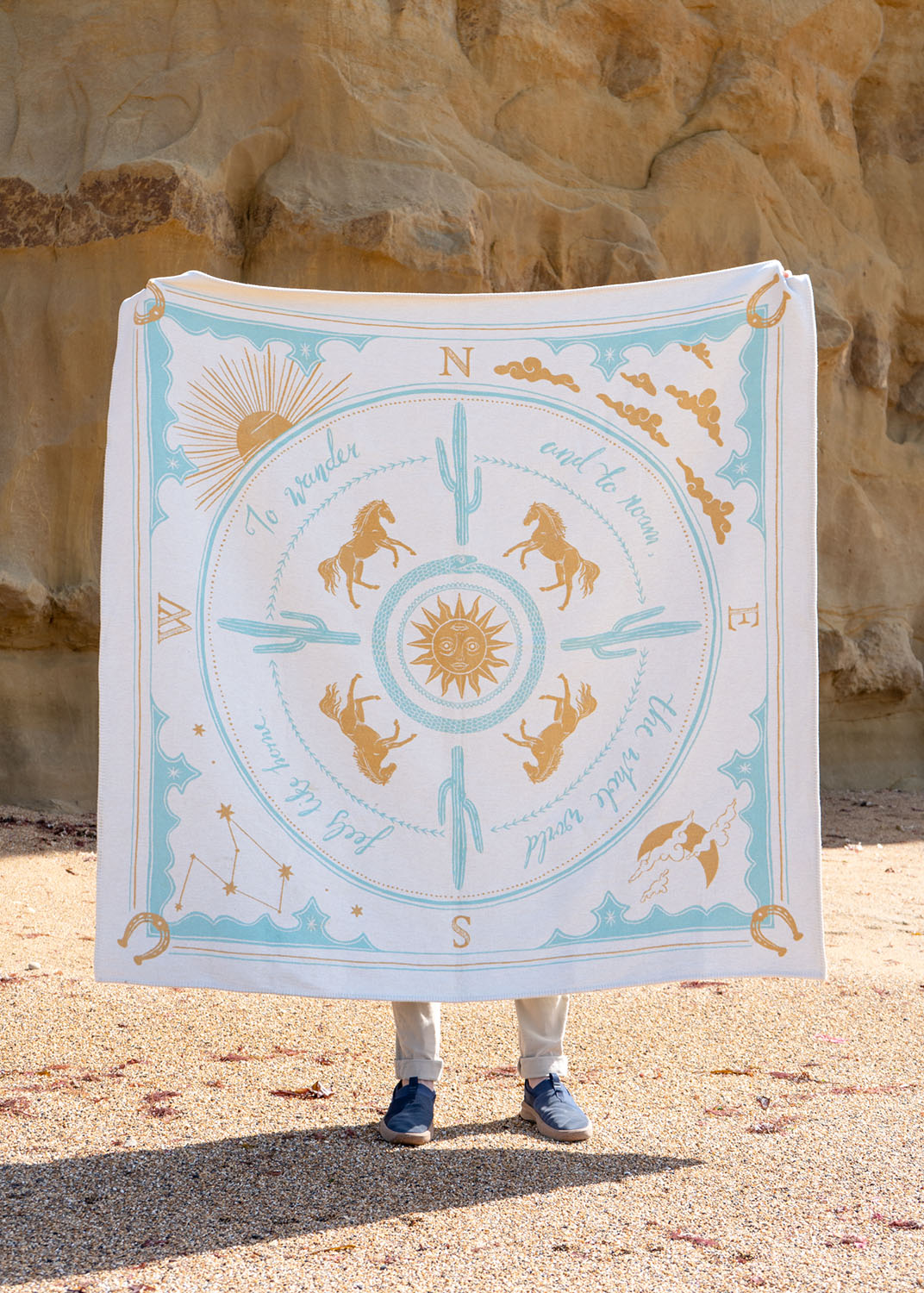 Woven Recycled Cotton Blanket - Wanderers
