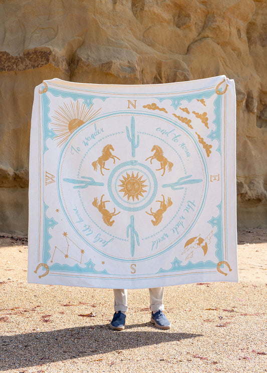 Woven Recycled Cotton Blanket - Wanderers
