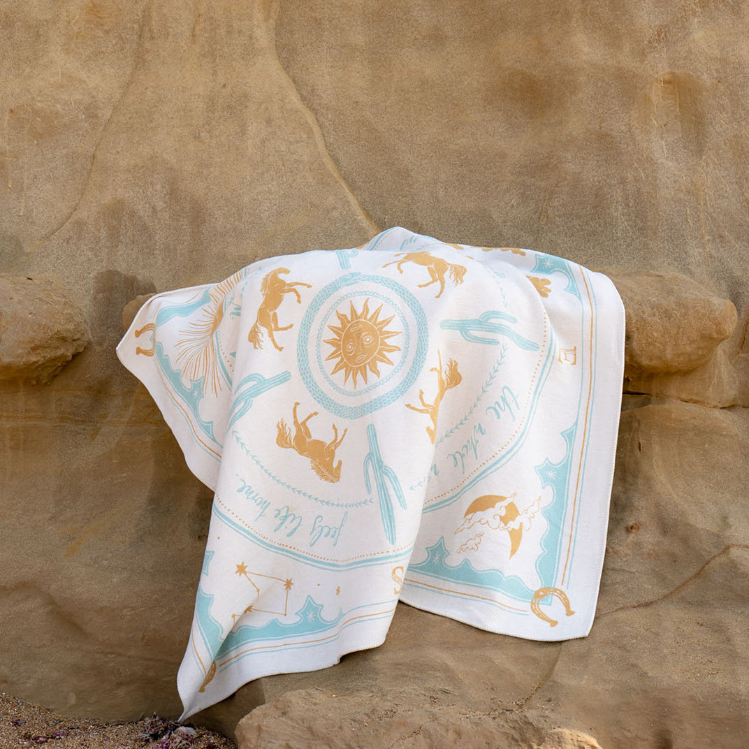 Woven Recycled Cotton Blanket - Wanderers, Beach