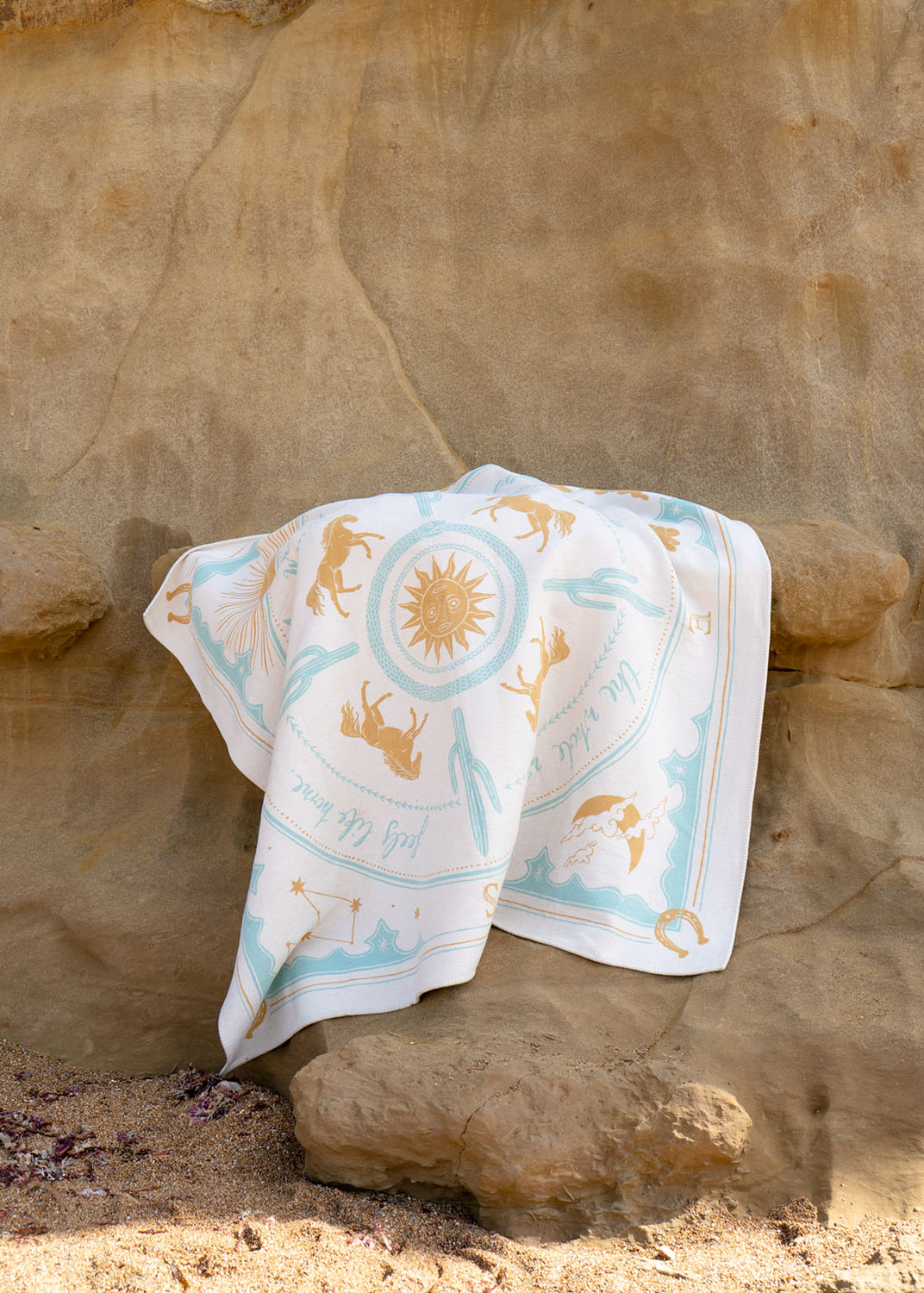 Woven Recycled Cotton Blanket - Wanderers, Beach